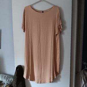 MANILA GRACE Soft Peach Pullover Viscose Shift Dress M